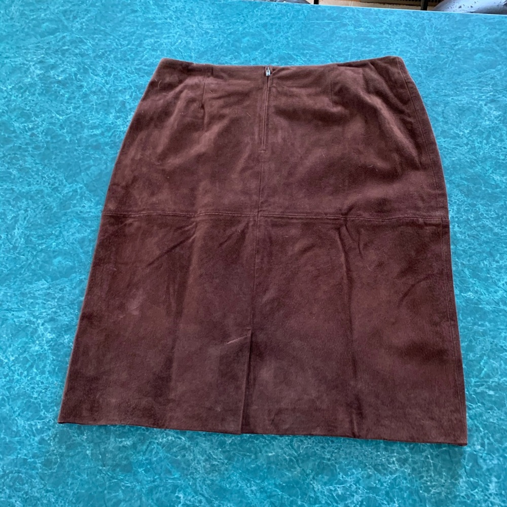 Chocolate Brown Suede/leather skirt - never worn